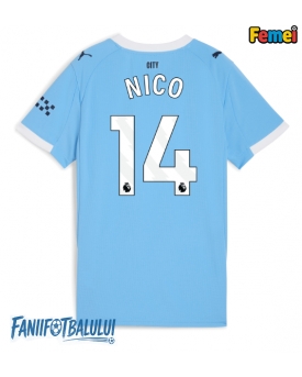 Manchester City Nico Gonzalez #14 Tricou Fotbal Replică 2025-26 Femei Acasa